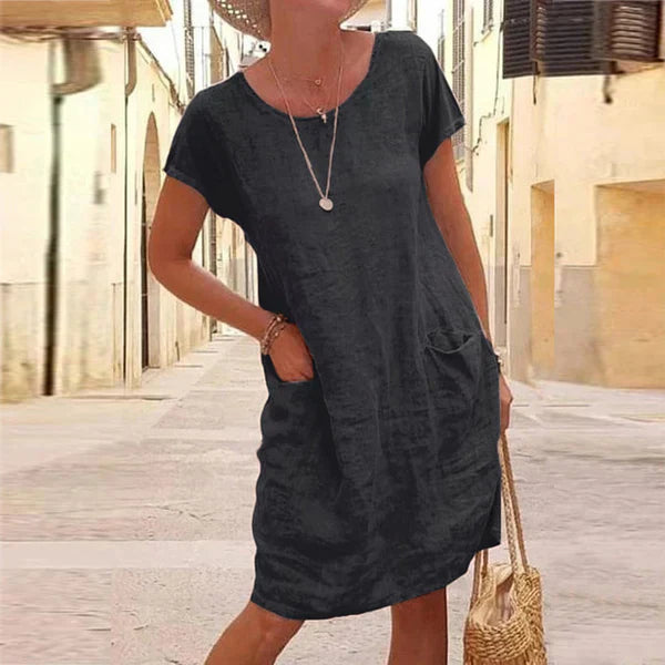 Women's Casual Pocket Midi Everyday Wear Dress Outfit for Summer Holidays Weddings Parties and Everyday Wear