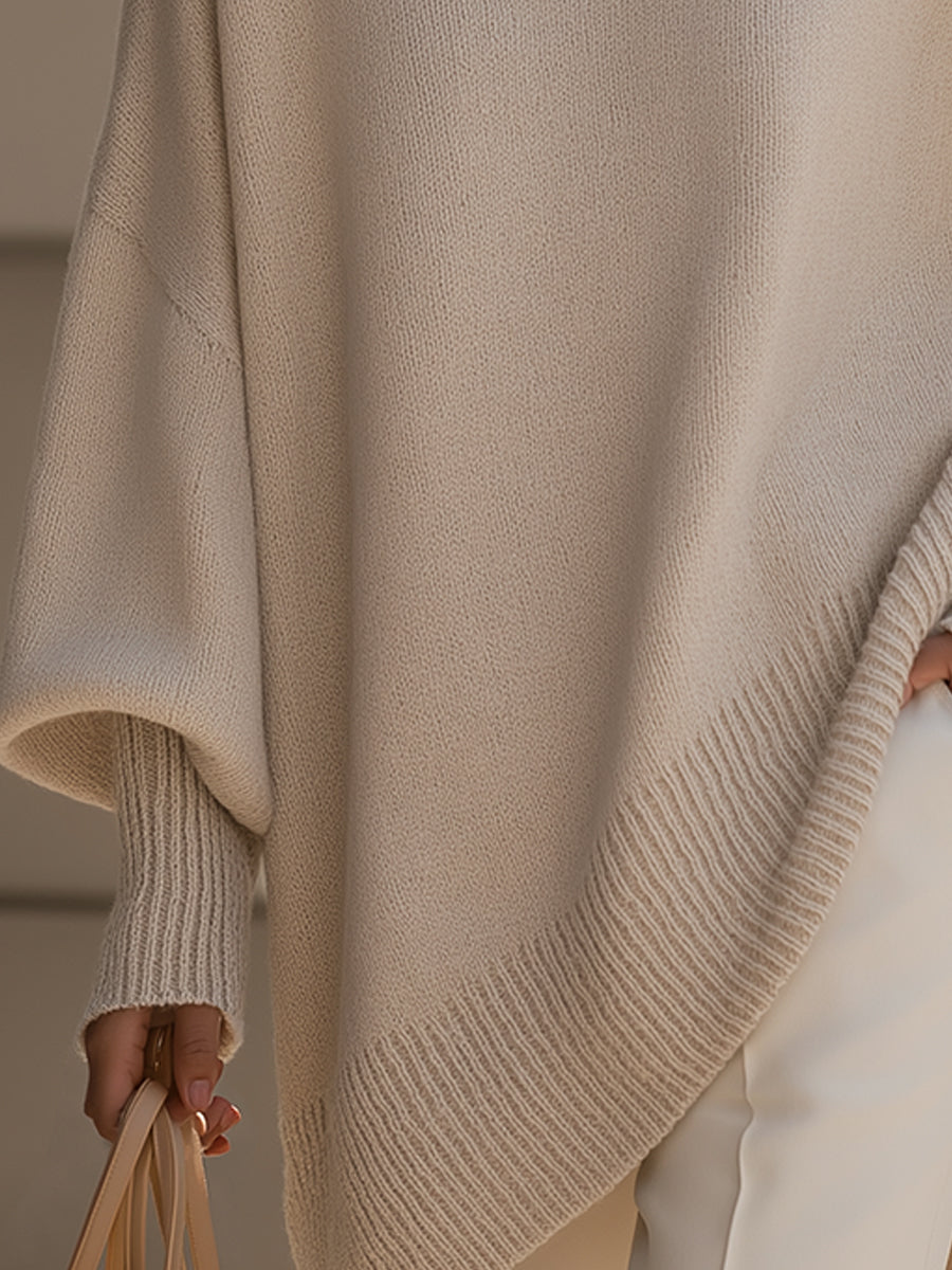 Women's Oversized Knit Sweater Crew Neck Relaxed Fit Casual Everyday