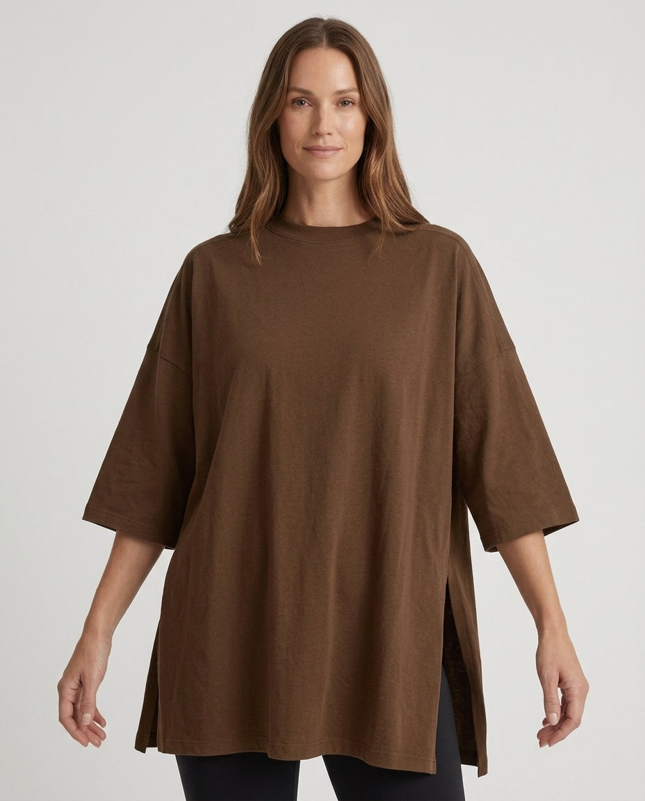 Women’s Oversized Tunic Top with Side Slits