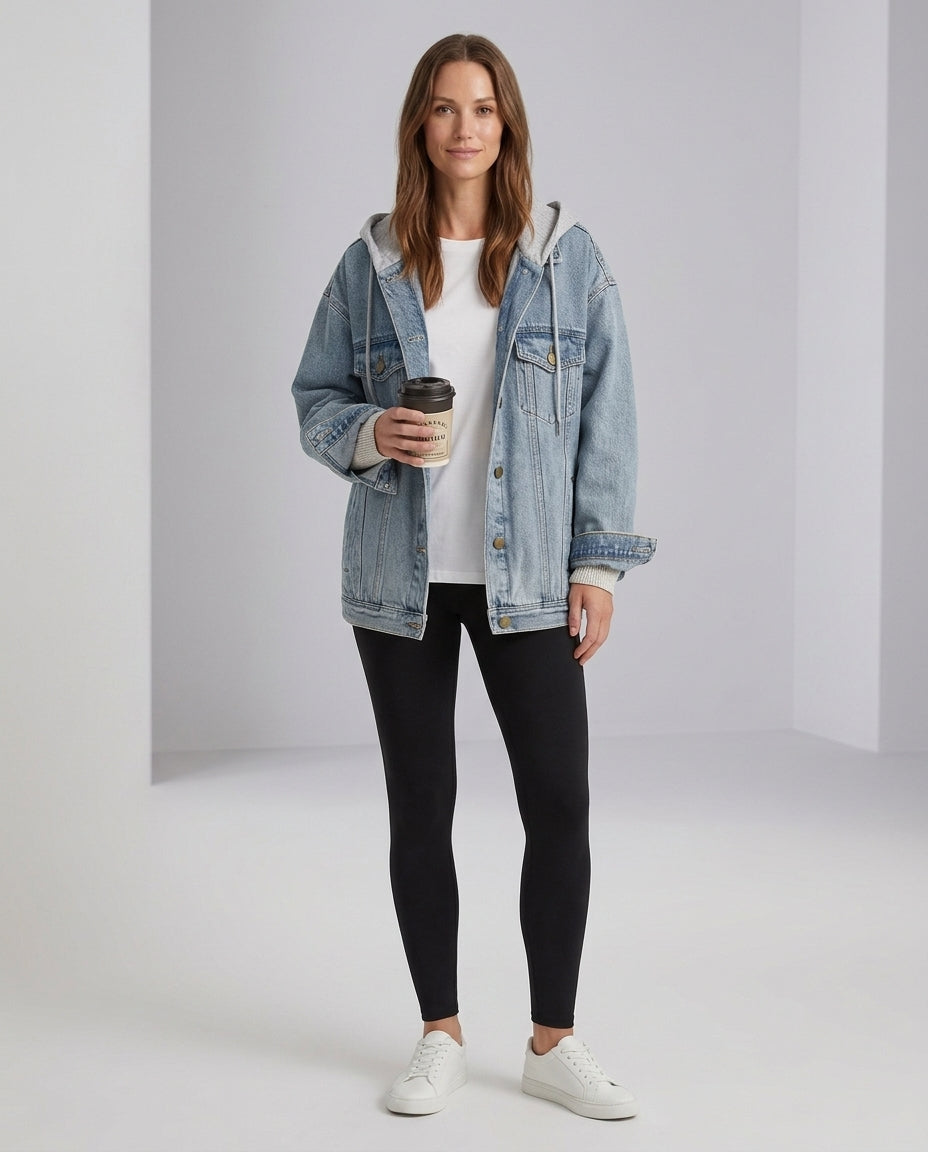 Women's Oversized Hooded Denim Jacket