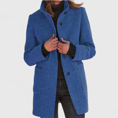 Women's Elegant Overcoat Tailored Fit Long Sleeve Notched Collar Classic Style