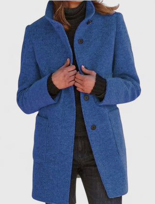 Women's Elegant Overcoat Tailored Fit Long Sleeve Notched Collar Classic Style