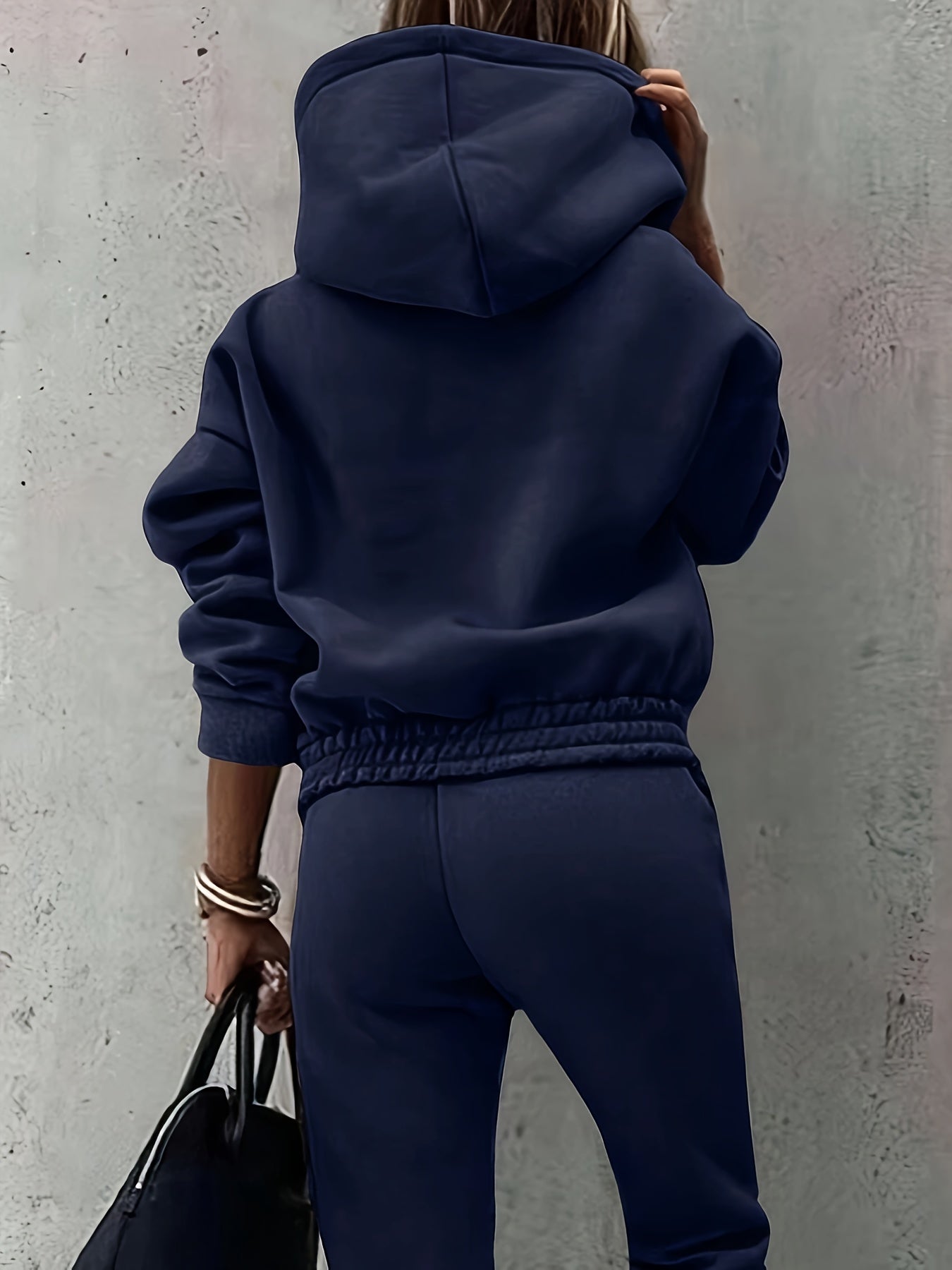 Women's Relaxed Two-Piece Set Hooded Design Casual Everyday Lounge