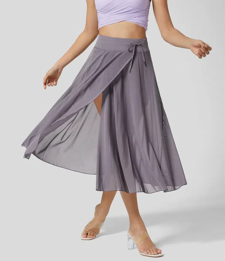 Women's High-Waisted Tulle Skirt Layered Flowy Midi Dressy Occasion