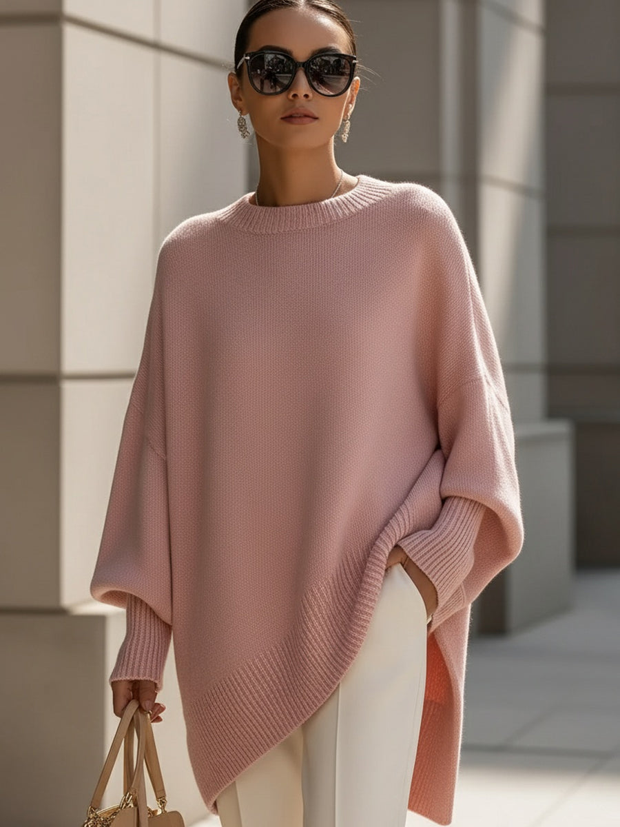 Women's Oversized Knit Sweater Crew Neck Relaxed Fit Casual Everyday