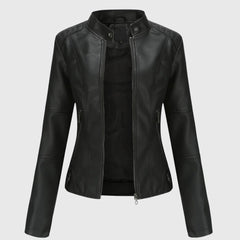 Women's Chic Biker Jacket Asymmetrical Zip Closure Stylish Casual Outerwear