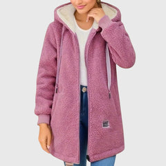 Women's Hooded Fleece Jacket Zip Front Casual Layering Stylish Everyday