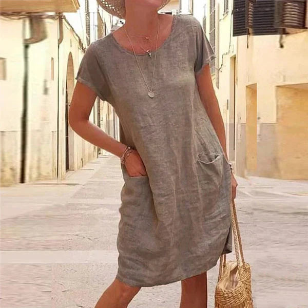 Women's Casual Pocket Midi Everyday Wear Dress Outfit for Summer Holidays Weddings Parties and Everyday Wear