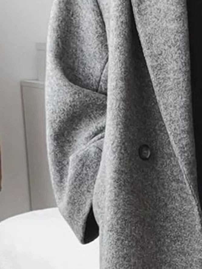 Women's Classic Tailored Overcoat Double-Breasted Long Sleeve Structured Warm Outerwear
