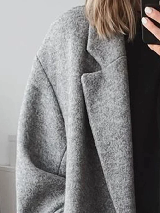 Women's Classic Tailored Overcoat Double-Breasted Long Sleeve Structured Warm Outerwear