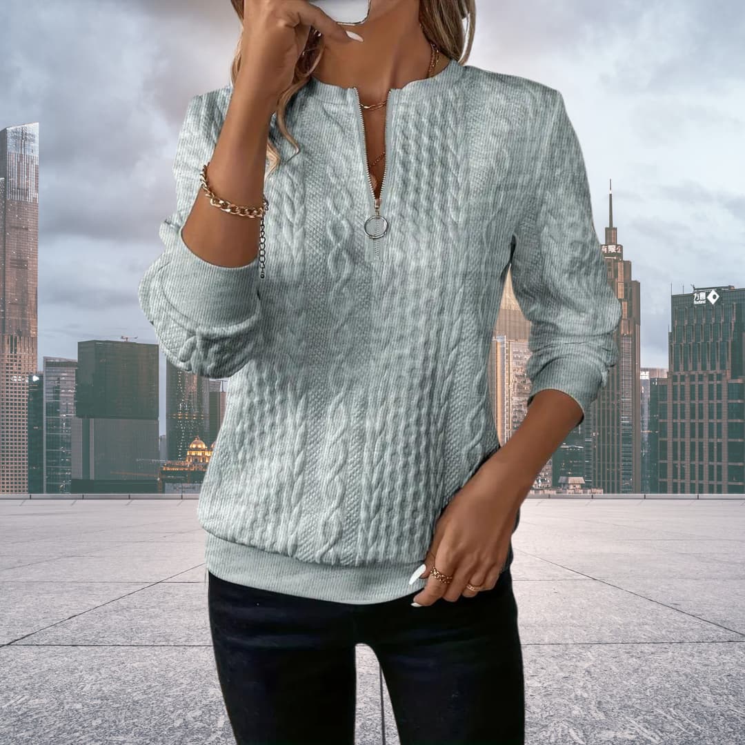 Women's Structured Sweater Elegant Fit Long Sleeve Crew Neck Casual Everyday