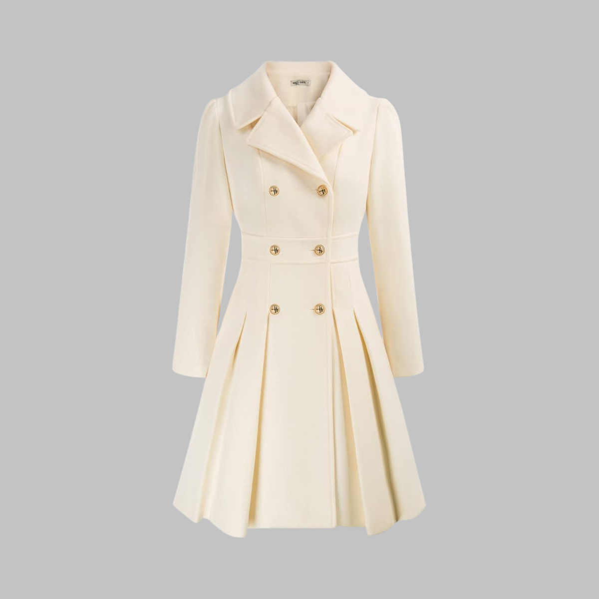 Women's Elegant Double Button Long Sleeve Coat Tailored Fit Stylish Outerwear