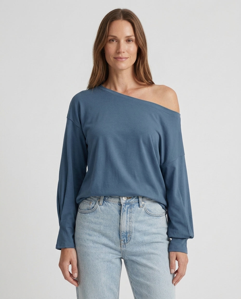 Women’s Long Sleeve Crew Neck Crop Top