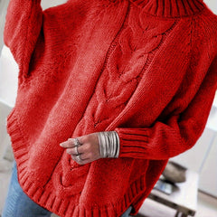Women's Classic Cable Knit Mock Neck Sweater Cozy Fit Versatile Layering Casual Everyday