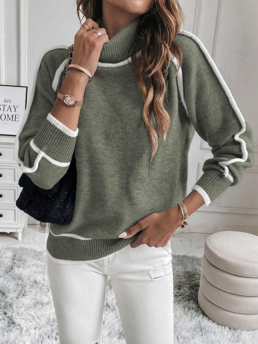Women's Turtleneck Sweater Fitted Long Sleeve Cozy Casual Layering