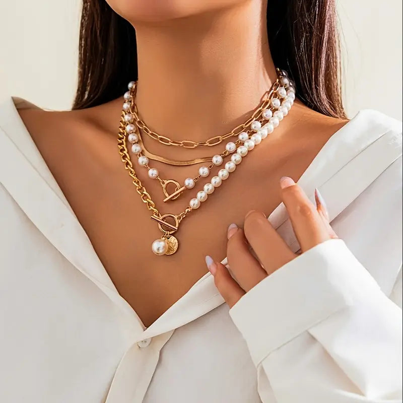 Women's Gold Snake Chain Necklace Set Statement Jewellery Jewelry Gift for Women Weddings Parties Prom and Everyday Wear