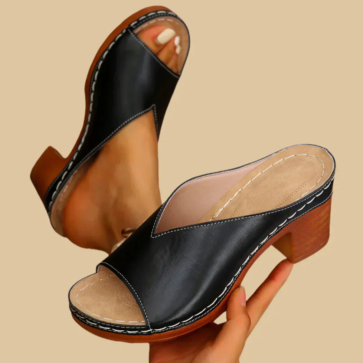 Women's Casual Thick Heeled Sandals Footwear for Summer Holidays Weddings Parties and Everyday Wear