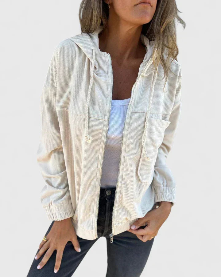 Women's Casual Jacket Relaxed Fit Long Sleeve Zipper Closure Everyday Wear
