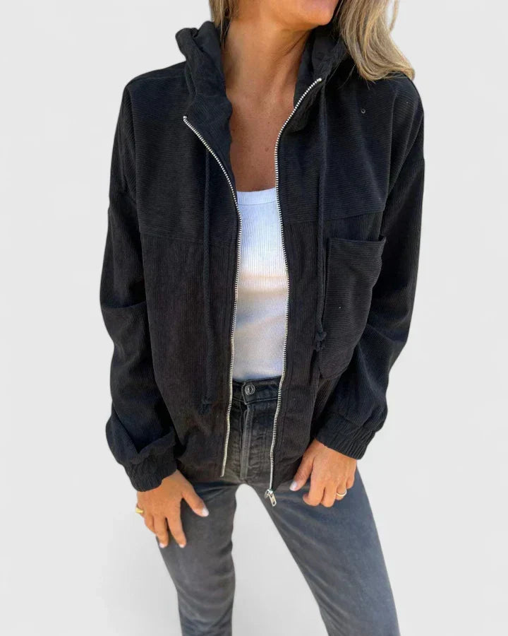 Women's Casual Jacket Relaxed Fit Long Sleeve Zipper Closure Everyday Wear