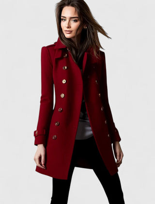 Women's Elegant Long Coat Tailored Fit Open Front Stylish Outerwear