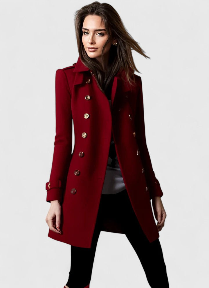 Women's Elegant Long Coat Tailored Fit Open Front Stylish Outerwear