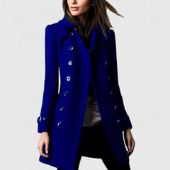 Women's Elegant Long Coat Tailored Fit Open Front Stylish Outerwear