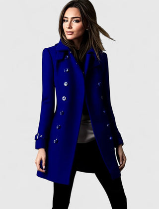 Women's Elegant Long Coat Tailored Fit Open Front Stylish Outerwear
