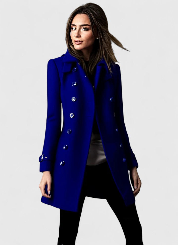 Women's Elegant Long Coat Tailored Fit Open Front Stylish Outerwear
