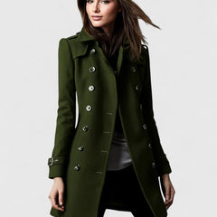 Women's Elegant Long Coat Tailored Fit Open Front Stylish Outerwear