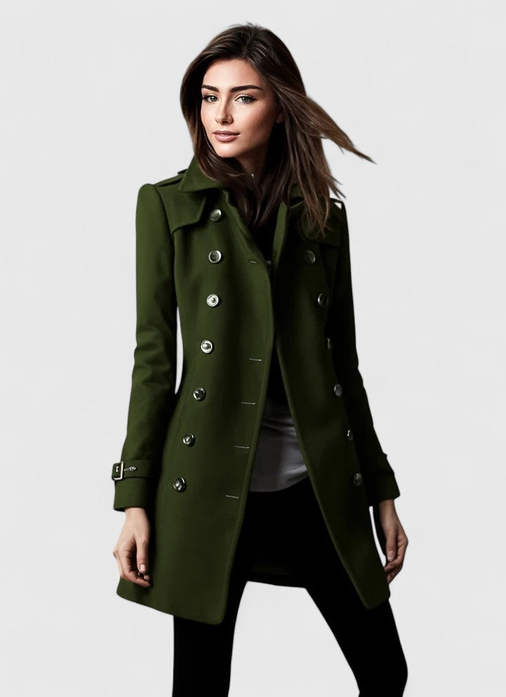 Women's Elegant Long Coat Tailored Fit Open Front Stylish Outerwear