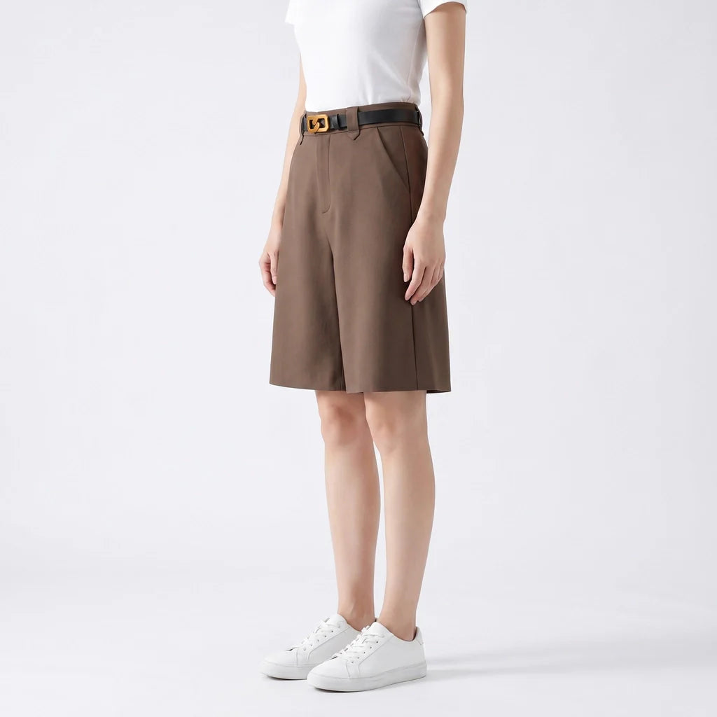 Women's Casual Wide-Leg Relaxed Shorts Outfit for Work Casual Days Holidays and Everyday Wear