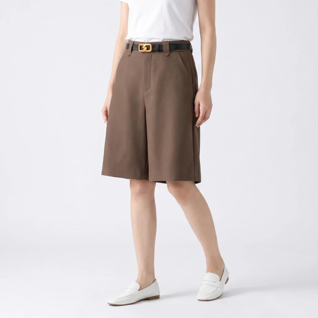 Women's Casual Wide-Leg Relaxed Shorts Outfit for Work Casual Days Holidays and Everyday Wear