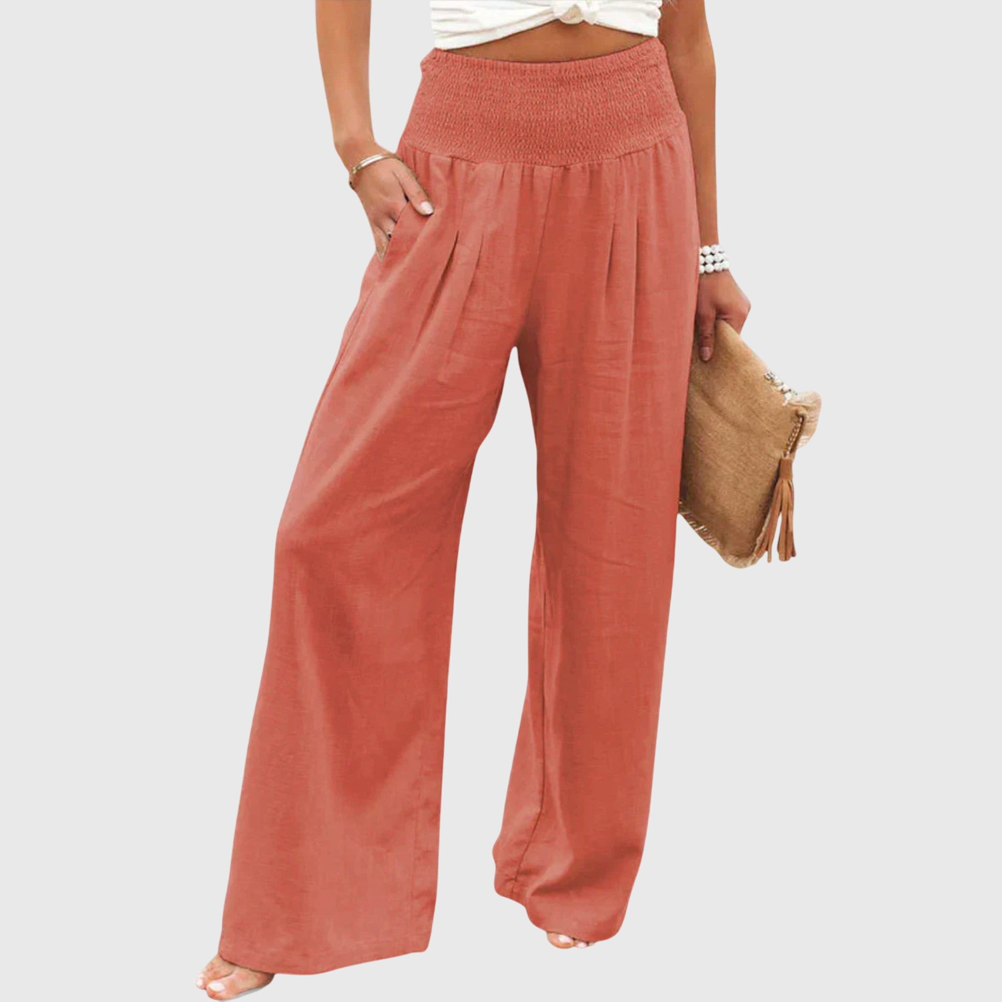 Women's Airy Pants Outfit for Work Casual Days Holidays and Everyday Wear