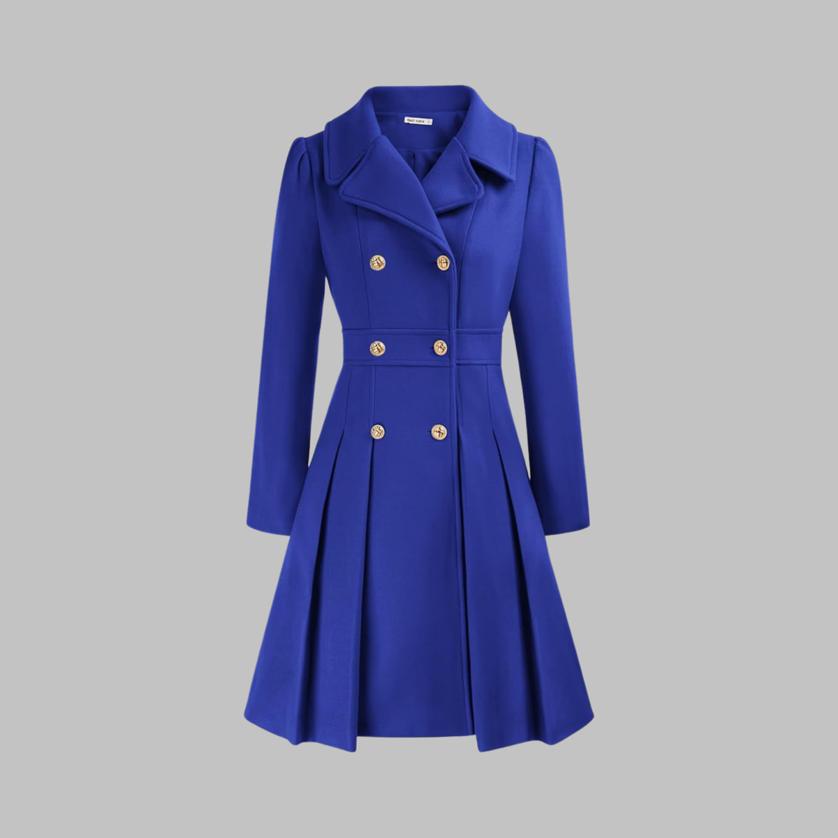 Women's Elegant Double Button Long Sleeve Coat Tailored Fit Stylish Outerwear