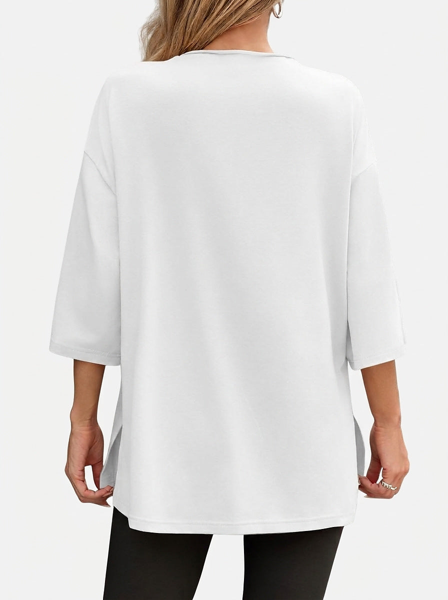 Women’s Oversized Tunic Top with Side Slits