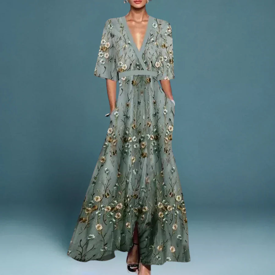 Women's Floral Print Maxi Dress Summer Dress Outfit for Summer Holidays Weddings Parties and Everyday Wear