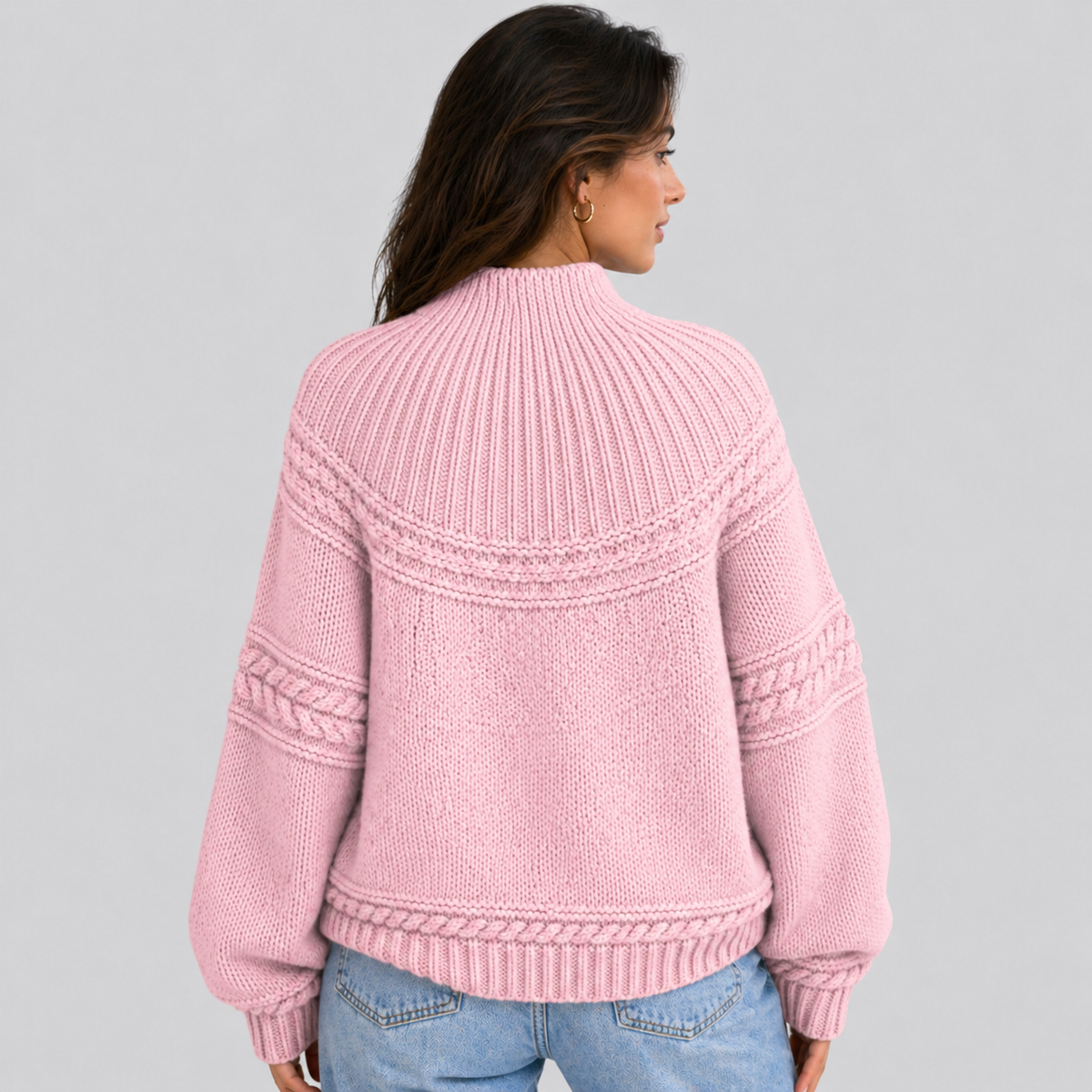 Women's Bohemian Knit Sweater Round Neck Long Sleeve Casual Everyday