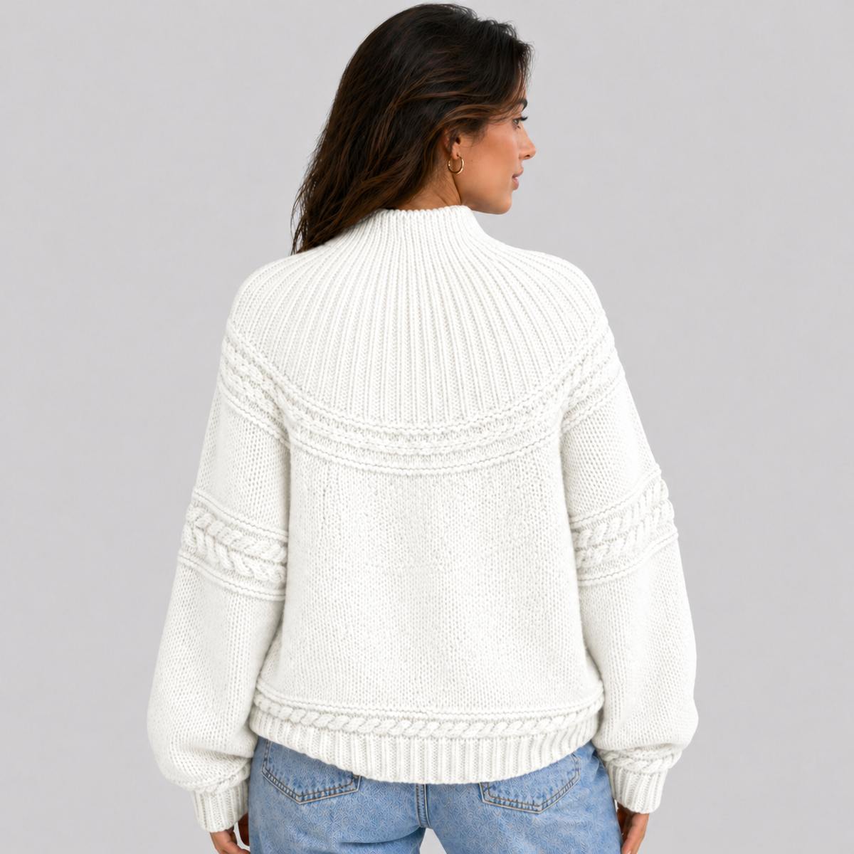 Women's Bohemian Knit Sweater Round Neck Long Sleeve Casual Everyday
