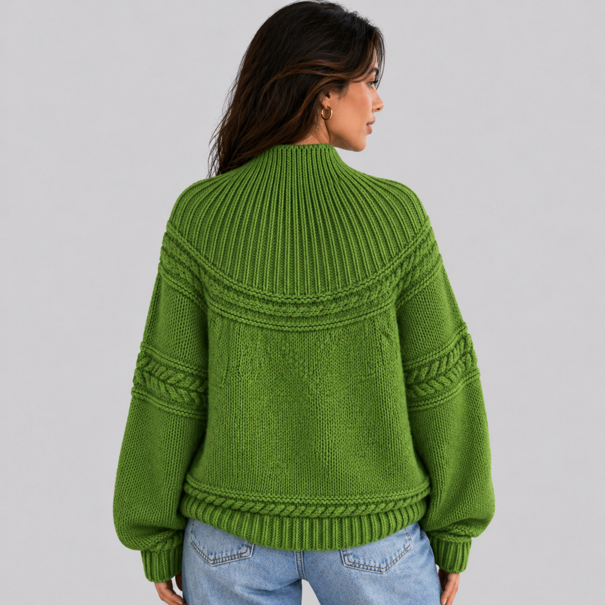 Women's Bohemian Knit Sweater Round Neck Long Sleeve Casual Everyday