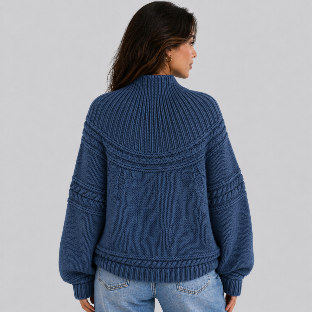 Women's Bohemian Knit Sweater Round Neck Long Sleeve Casual Everyday