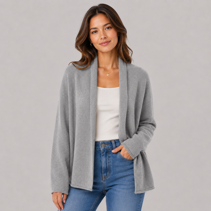 Women's Relaxed Open Cardigan Long Sleeve Casual Layering Everyday Wear