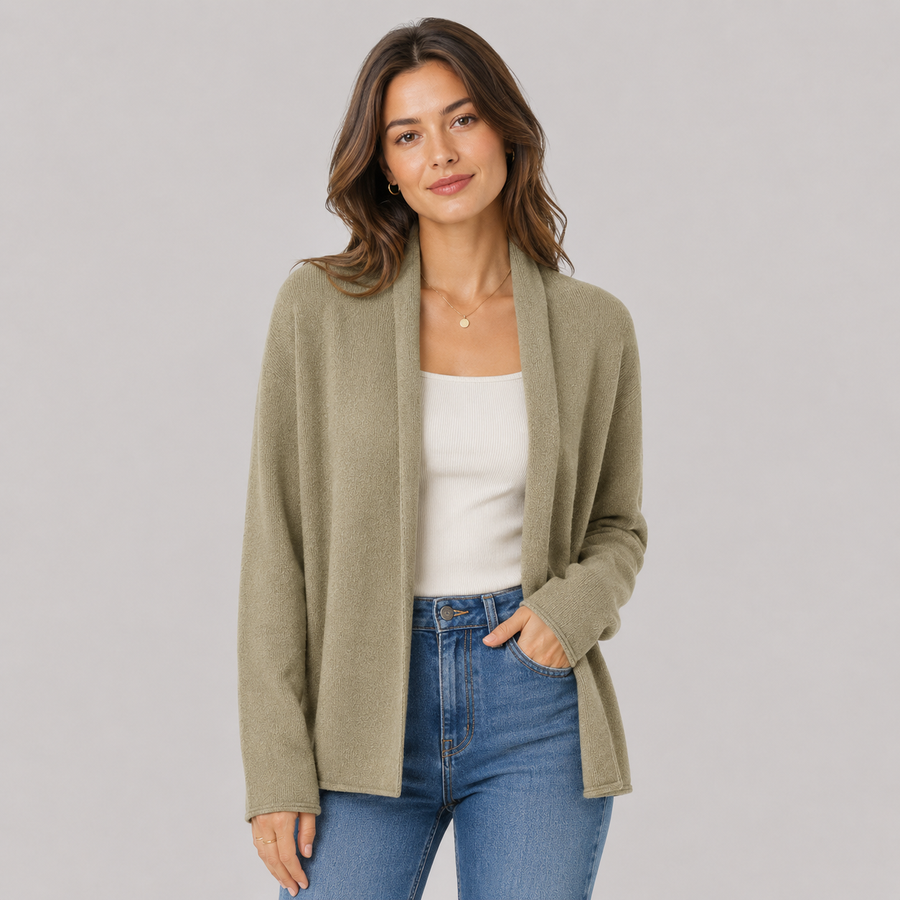 Women's Relaxed Open Cardigan Long Sleeve Casual Layering Everyday Wear