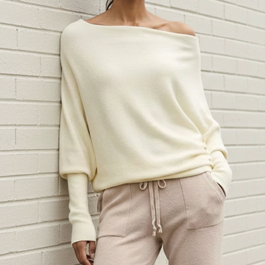 Women's Cozy Loose-Fit Sweater Long Sleeve Crew Neck Casual Everyday Wear