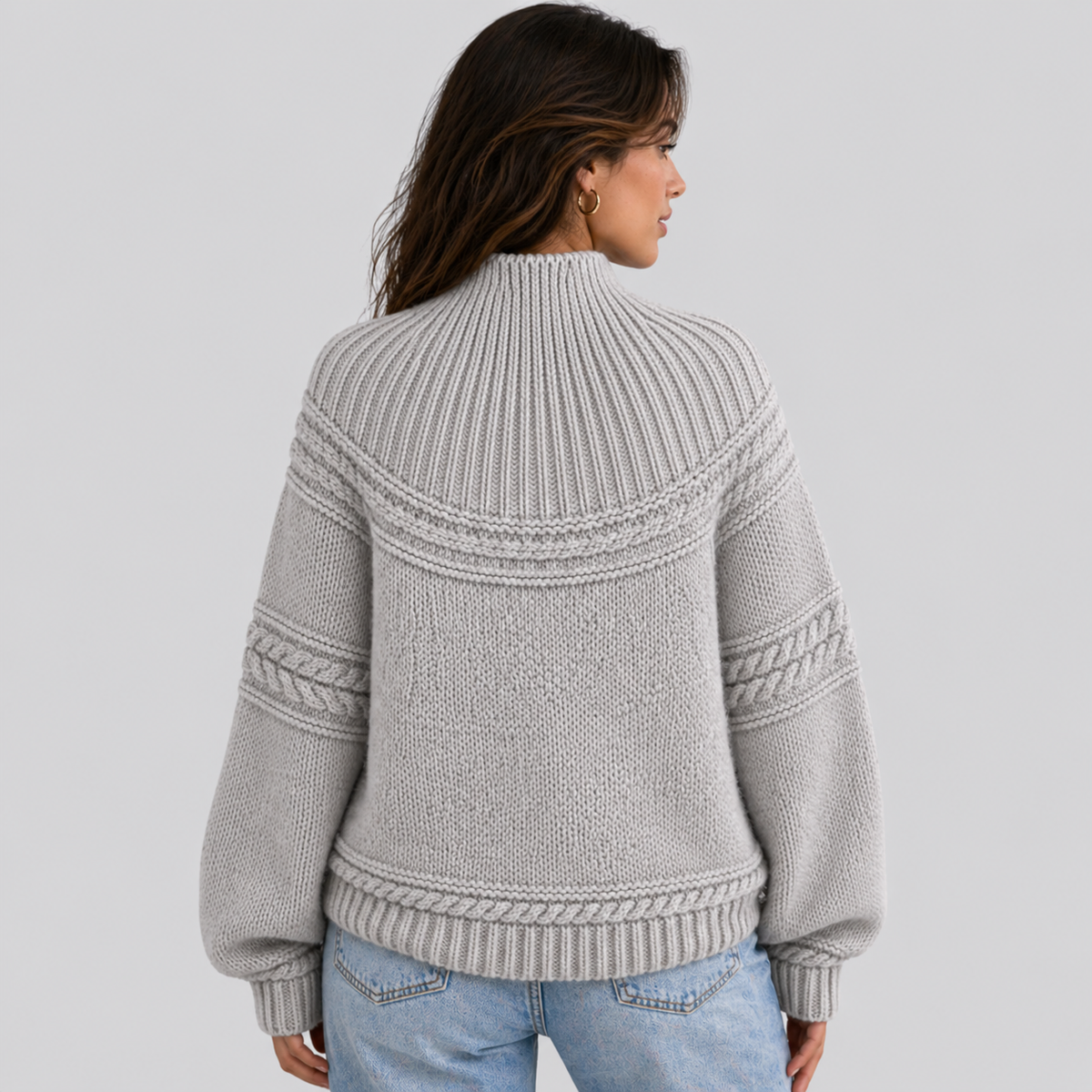 Women's Bohemian Knit Sweater Round Neck Long Sleeve Casual Everyday