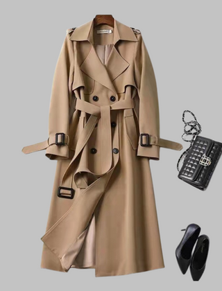 Women's Elegant Knee-Length Coat Loose Fit Stylish Layering Everyday