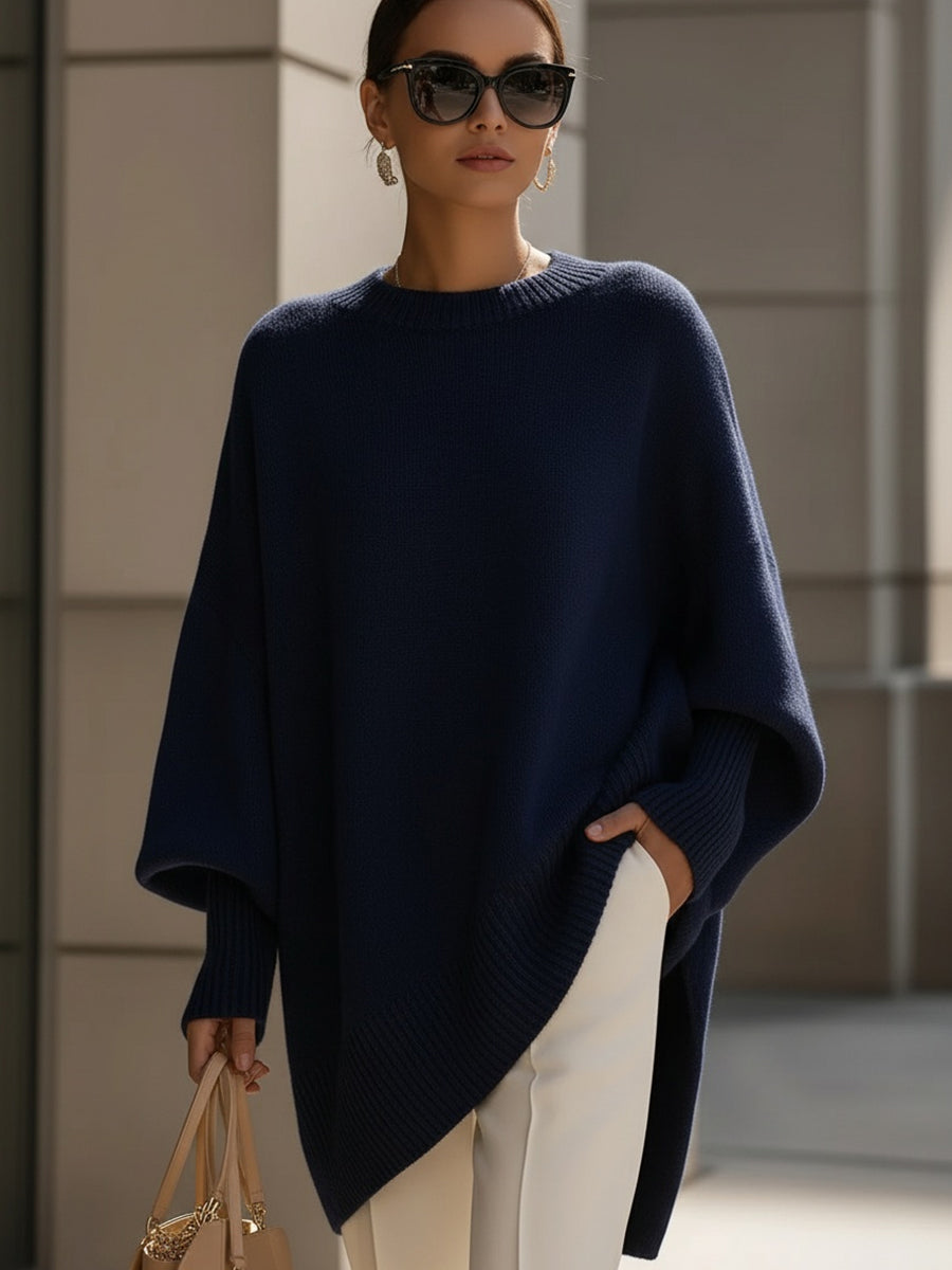 Women's Oversized Knit Sweater Crew Neck Relaxed Fit Casual Everyday