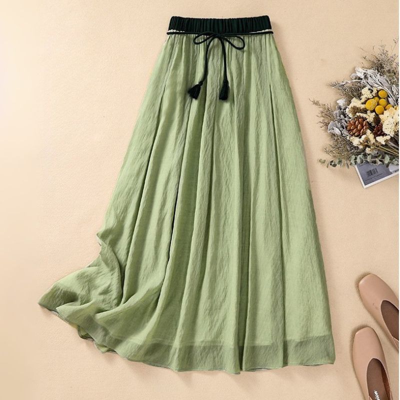 Women's A-Line Maxi Skirt Outfit for Work Brunch Parties Holidays and Everyday Wear