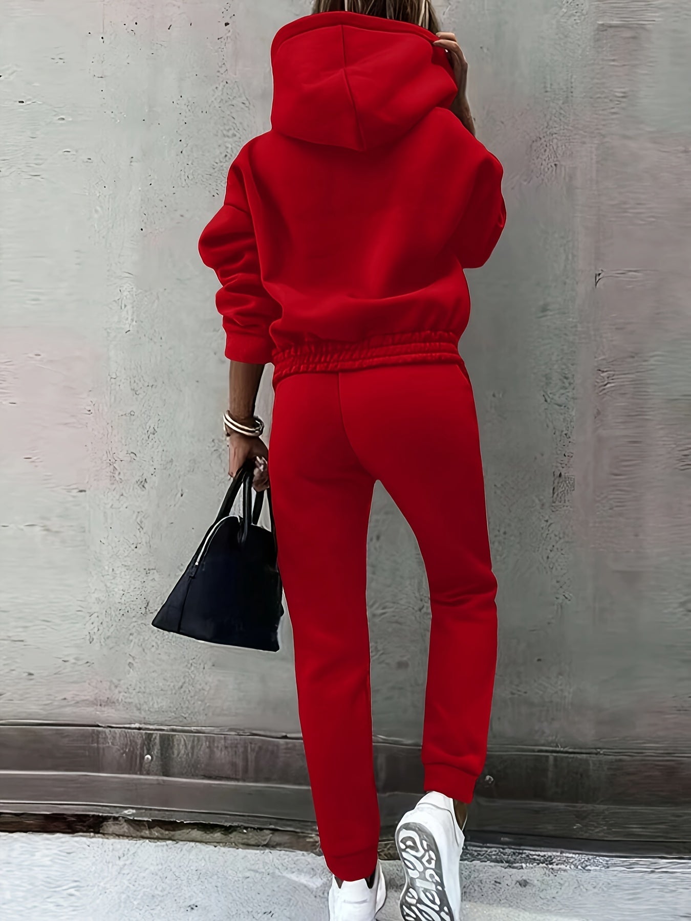 Women's Relaxed Two-Piece Set Hooded Design Casual Everyday Lounge