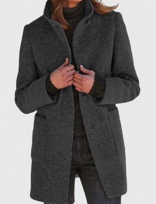 Women's Elegant Overcoat Tailored Fit Long Sleeve Notched Collar Classic Style