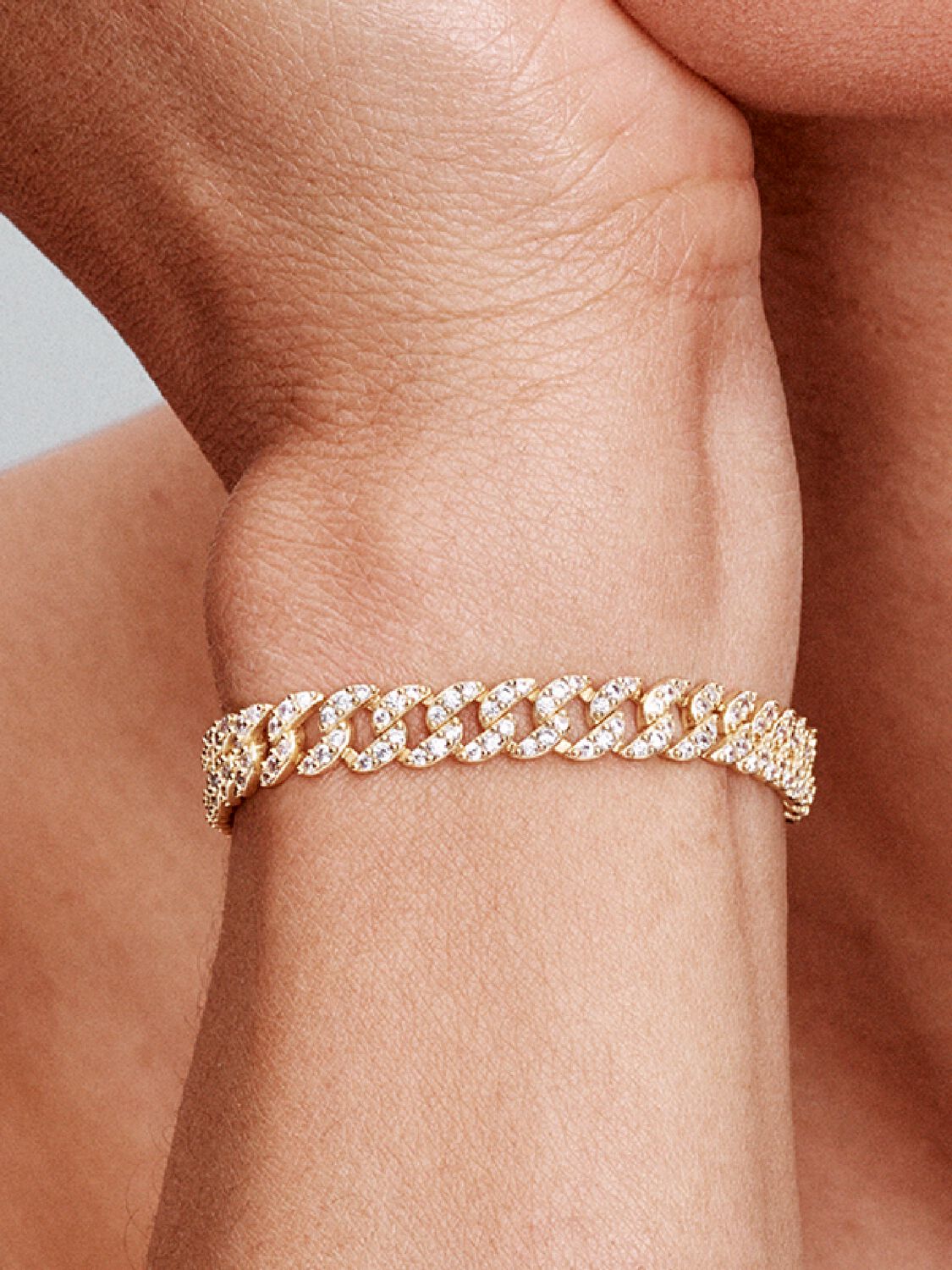 Women's White Gold Cuban Bracelet Statement Jewellery Jewelry Gift for Women Weddings Parties Prom and Everyday Wear